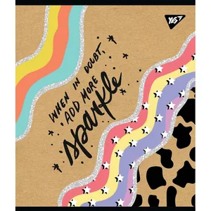 Student's notebook "YES" 48 sheets # /765121/ "Abstract" kraft, white+glitter (5/100)