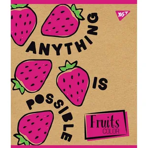 Student's notebook "YES" 12 sheets == /765073/ "Fruits color" kraft, white (10/250)