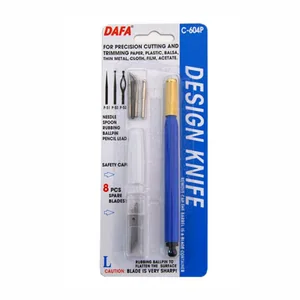 Model knife "DAFA" /94160C604P/435/ C-604Р, plastic handle, 8 replaceable blades + 4 nozzles (1/20)
