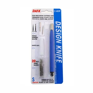 Model knife "DAFA" /94160C603P/497/ C-603Р, plastic handle, 20 interchangeable blades + 2 nozzles (1/20)