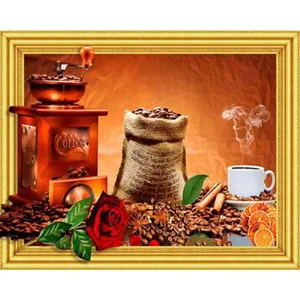 Diamond mosaic "JO" /0339ELT/ "Coffee" on a frame 40*50cm
